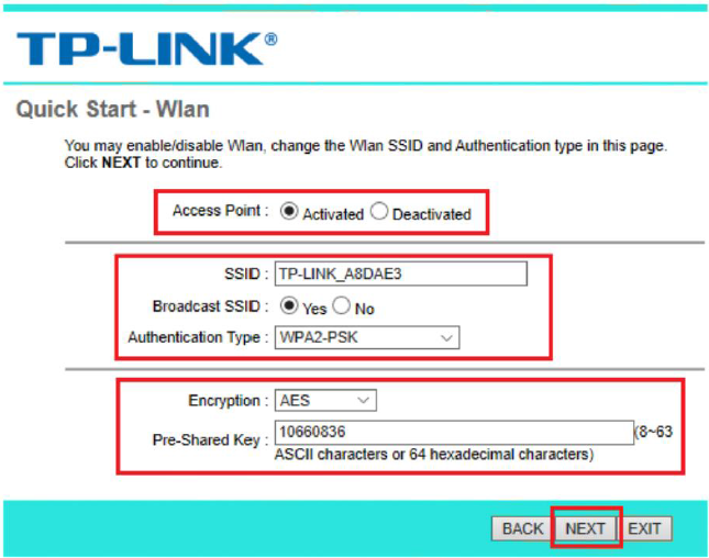 تنظیمات وای فای مودم TP-Link TD-W8961N