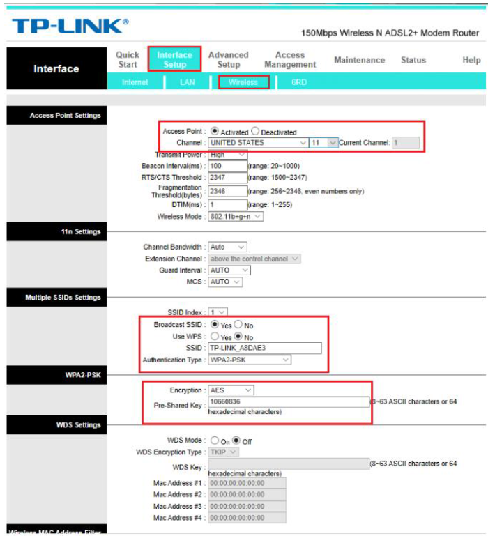 تنظیم وایرلس مودم TP-Link TD-W8961N