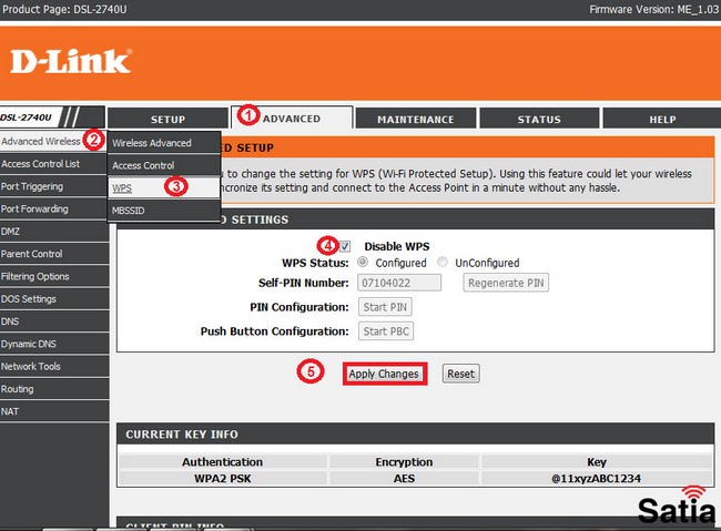 غیرفعال کردن WPS در مودم‌های دی لینک D-Link