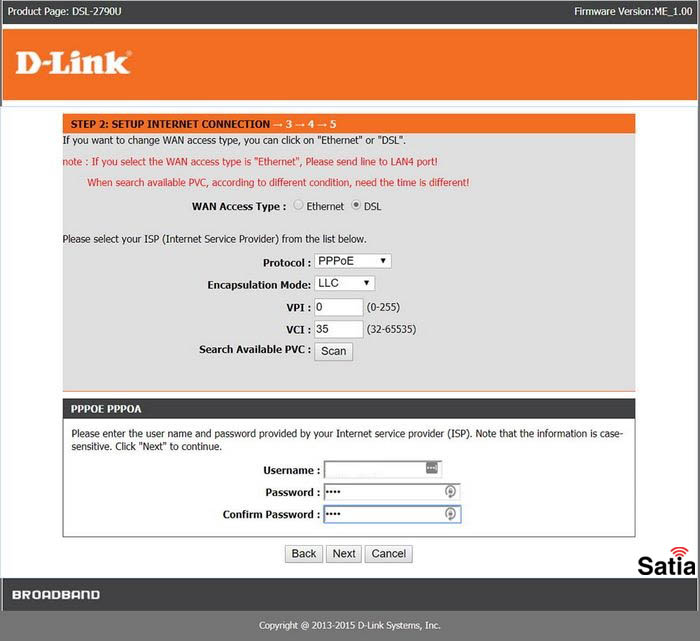 ایجاد کانکشن در مودم دی لینک D-Link 2790U