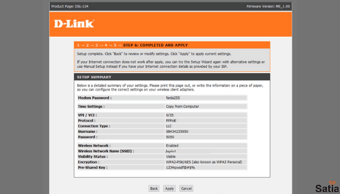 کانفیگ مودم دی لینک مدل D-Link DSL-124 9