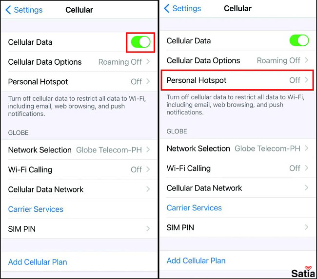 فعالسازی و تنظیم هات اسپات در ios