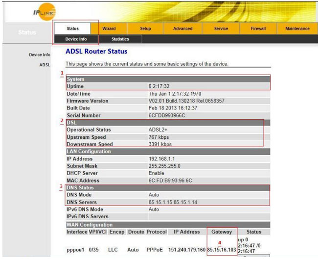 صفحه مودم IP-Link