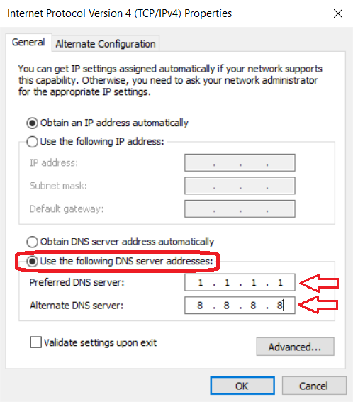 وارد کردن dns جدید در ویندوز
